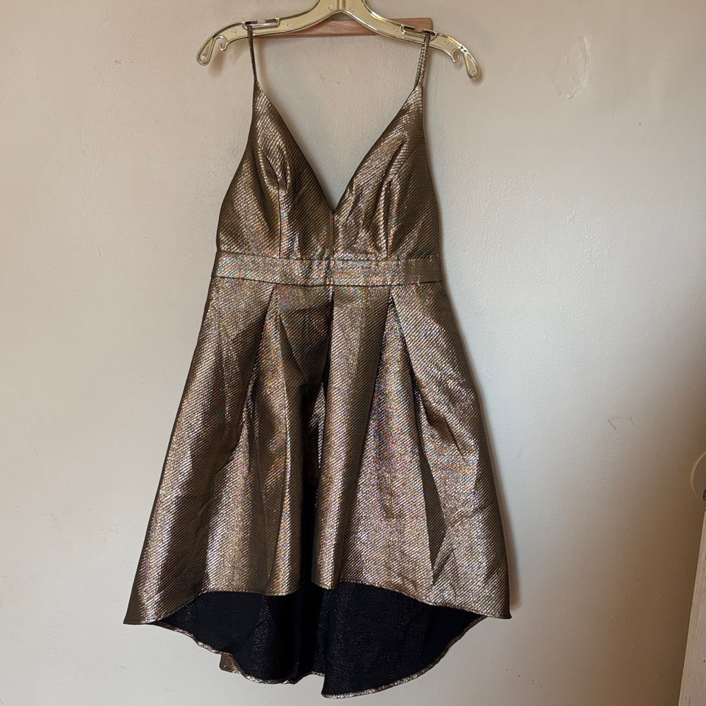 Elegant Gold High Low Dress